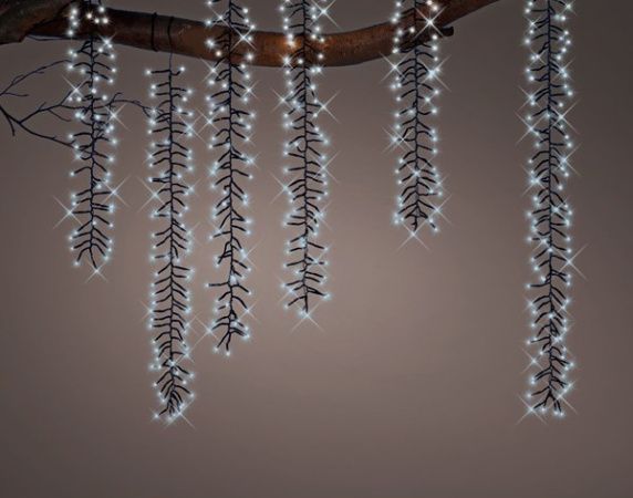 Светодиодная гирлянда "Мерцающий каскад" 2мх6шт, 480LED, 8 режимов, IP-44, цв.холод. белый [493469]