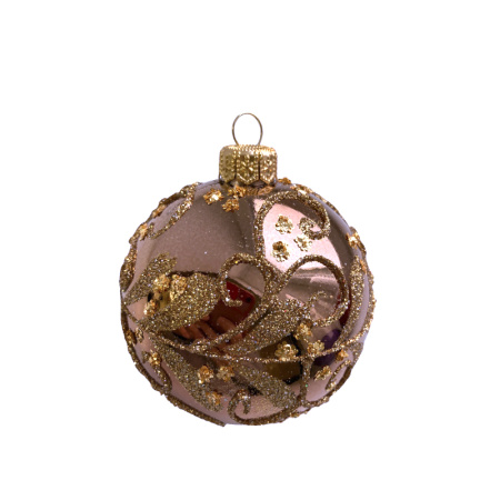 Набор шаров пластик. декор №4 разные цвета, 6см / 8см / 10см Шар пластиковый декорированный