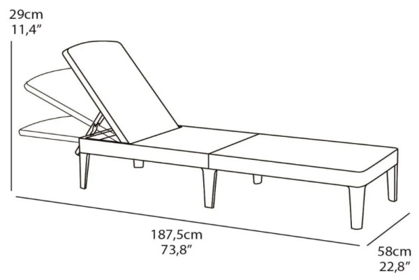 Лежак пластиковый JAIPUR, коричневый