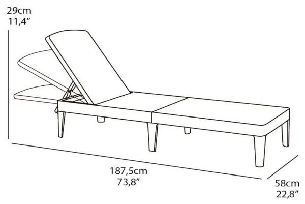 Лежак из искусственного ротанга JAIPUR, коричневый
