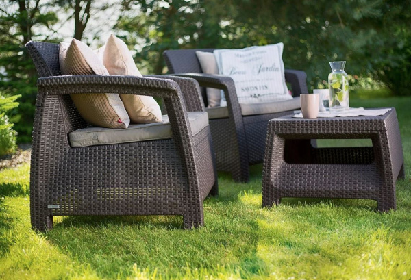 Комплект мебели из искусственного ротанга Corfu Weekend Set, коричневый [258953]