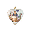Игрушка елочная стекл. "Сердце" декупаж 12см [DQ12]