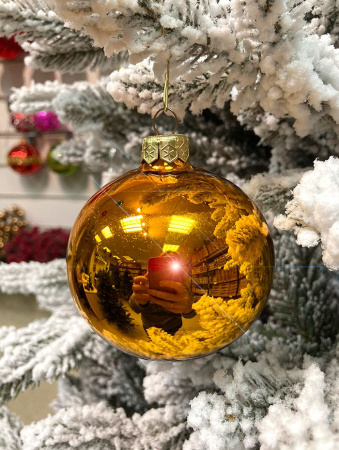 Шар елочный стекл. 8 см, [G-02]