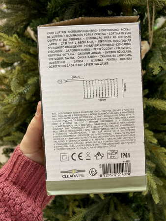 Светодиодная гирлянда-штора Koopman 1.9*1.9 м, 400 экстра теплых белых LED, IP44 [AX9636340]