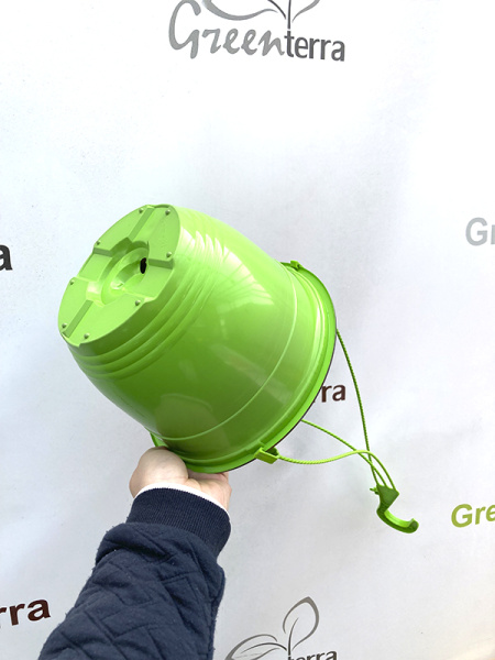 Кашпо подвесное формованное, салатовое 3.5л