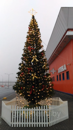 Украшение для больших ёлок "Бант" золотой 35см