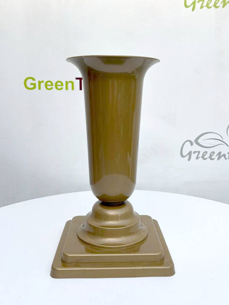 Горшок пластиковый "Вазон Р" для цветов 2л, золотой