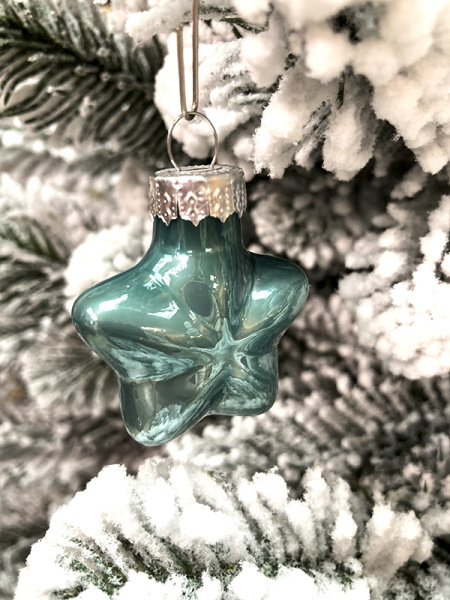 Набор стекл. елочных игрушек "Blue Lagoon" 4-5 см, 12 шт