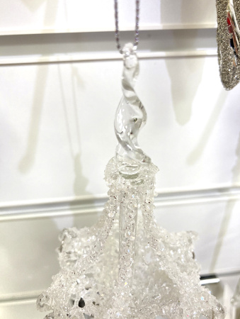 Игрушка елочная стекл. Хрустальная люстра 16 см [54302]