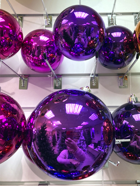 Шары пластиковые, глянец фиолетовый b