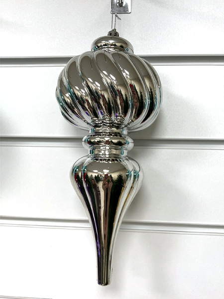 Украшение елочное "Сосулька" 25см серебро [HL202508]