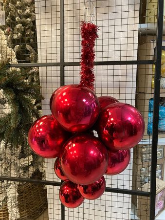 Украшение для больших ёлок "Гроздь из шаров" 50 см