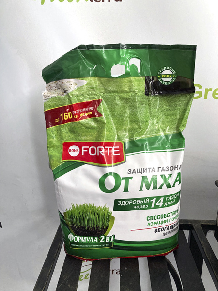 Удобрение Bona Forte "Газонное" от мха с цеолитом, 5 кг