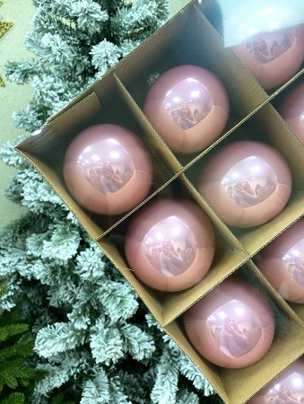 Шар елочный стекл. "Глянцевый" 8 см, [41]