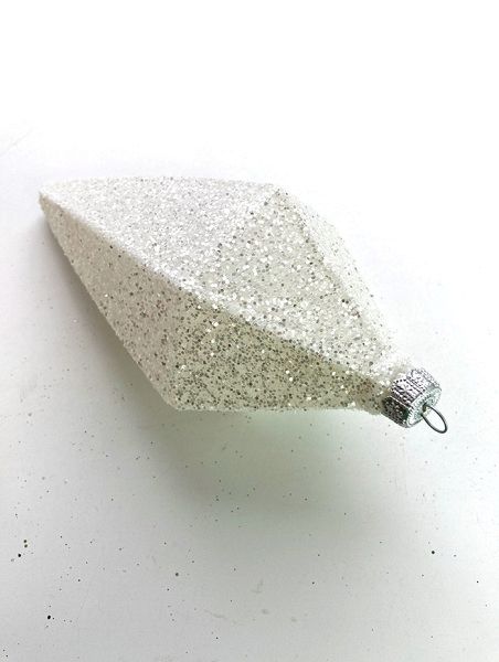 Украшение елочное "Кристалл" белый зеркальный