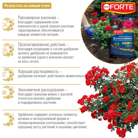 Удобрение пролонгированное Bona Forte "Для роз и пионов" 2.5кг