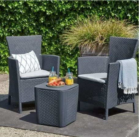 Комплект мебели из искусственного ротанга Iowa balcony, графит [223929]