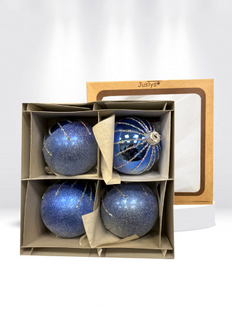 Набор шаров пластик. декор №10 разные цвета, 6см / 8см / 10см Шар пластиковый декорированный