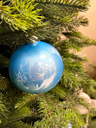 Шар елочный стекл. "Глянцевый" 8 см, [51]