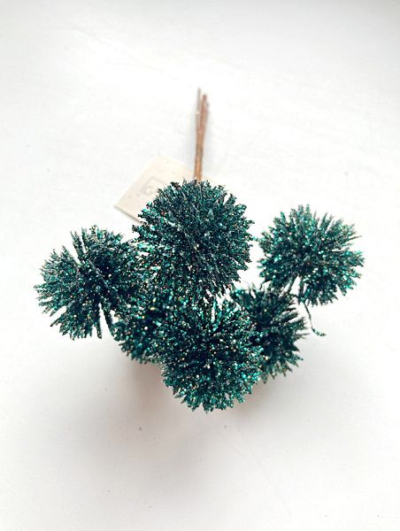 Украшение елочное "Ветка синий чертополох" 14 см [BRS23-19-4305/33]