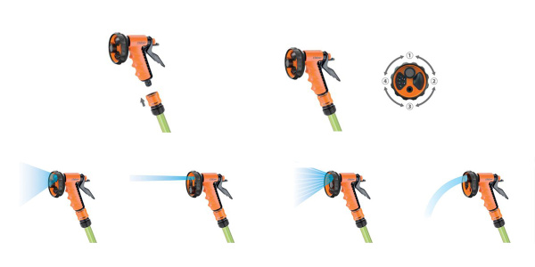 Пистолет поливочный Claber 9391, 4-функциональный 