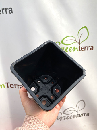 Горшок для рассады квадратный литой 1 л, 11*11*11 см (круглое дно)