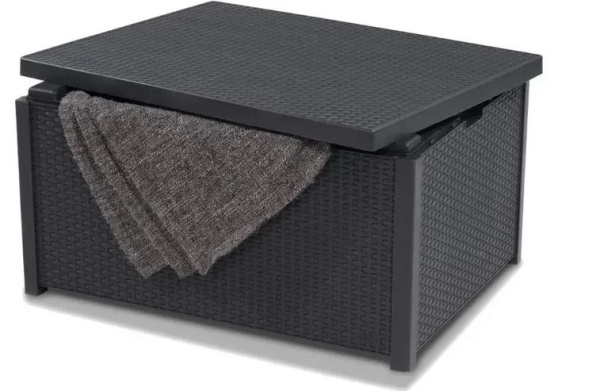 Стол-сундук из искусственного ротанга ARICA RATTAN, графитовый [221044]