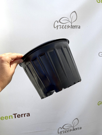 Горшок для рассады круглый формованный с рёбрами жёсткости 3л, 19см, высота 14см