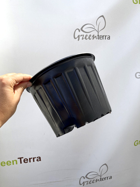 Горшок для рассады круглый формованный с рёбрами жёсткости 3л, 19см, высота 14см