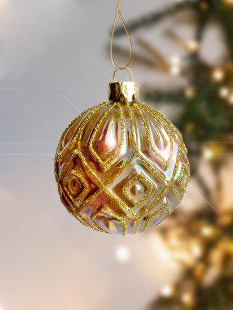 Шар елочный стекл. [5703-3]