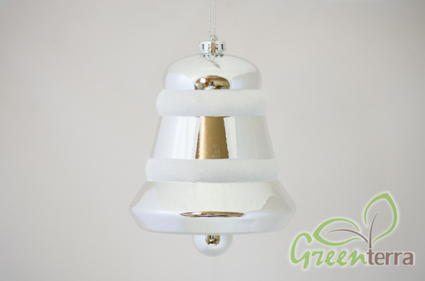 Украшение для больших ёлок "Объёмный колокольчик глянцевый" 25см, разные цвета