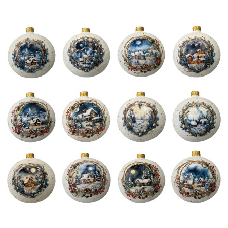 Шар елочный стекл. декупаж 10 см, [DQ6]