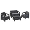 Комплект мебели из искусственного ротанга Keter Corfu Set, графит [223204]