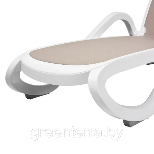 Лежак пластиковый ALFA, капучино/белый [404160012417F]