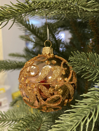 Набор шаров пластик. декор №4 разные цвета, 6см / 8см / 10см Шар пластиковый декорированный