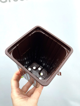 Высокий горшок для роз 0.8л, 9*9*14см. формованный