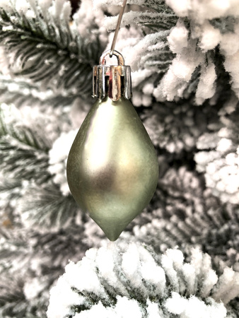 Набор стекл. елочных игрушек "Луковки Бурре" 5.5см зеленый, 12 шт [CAN226040-1]