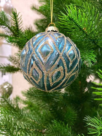 Шар елочный стекл. [5684-19]