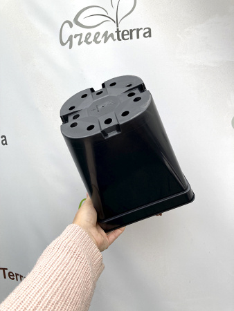 Горшок для рассады квадратный литой 5 л, 18.5*18.5*20 см (круглое дно)