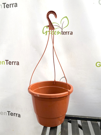 Кашпо Лира подвесное с дренажной вставкой, терра, ø 27см, высота 20.4см, объём 7л. [IK-7]