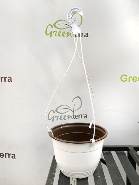 Кашпо подвесное, белое, ø 22см, высота 15см, объём 3.5л. формованное