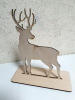 Олень большой деревянный на подставке