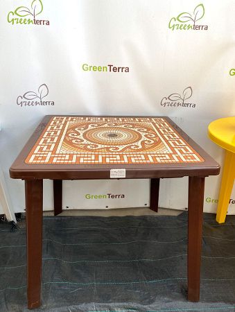 Пластиковый квадратный стол с деколем «Греческии? орнамент» [40-000]