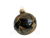 Шар елочный стекл. "Чёрно-золотой" 6см