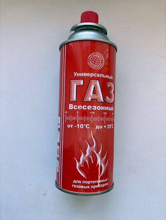 Комплект - горелка с пьезоподжигом + газ универсальный