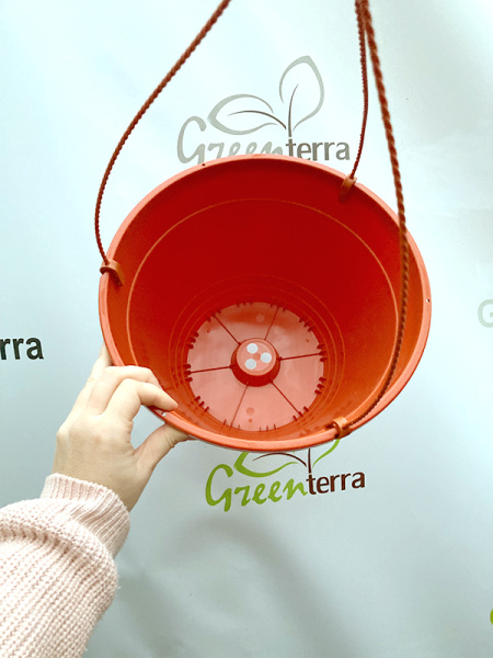 Кашпо подвесное, терракотовое, ø 27см, высота 19см, объём 7л. (Петуния)