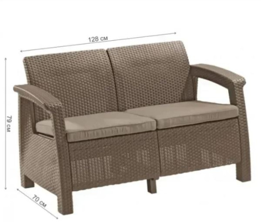 Диван CORFU LOVE SEAT, капучино [258974]