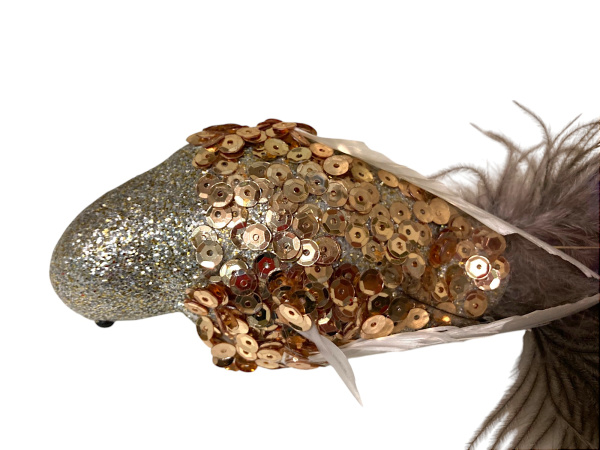 Украшение елочное "Птичка в пайетках" 26см