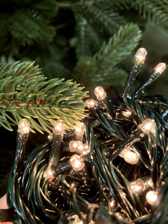 Электрогирлянда 200 теплых белых микроламп 10 м, IP44 [OTW200E-M-M]