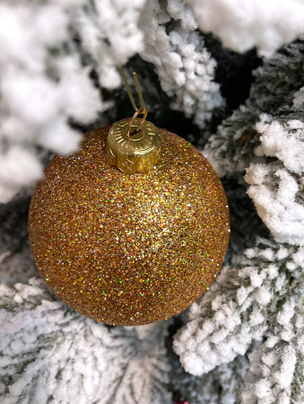 Шары пластиковые, парча тёмное золото В04 Шары пластиковые, парча тёмное золото